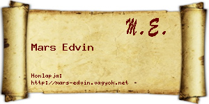 Mars Edvin névjegykártya